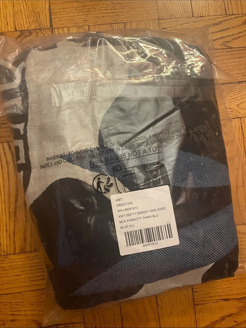 Anthropologie McKenzie Parrott Floral Cotton Jacquard Throw Blanket - NWT